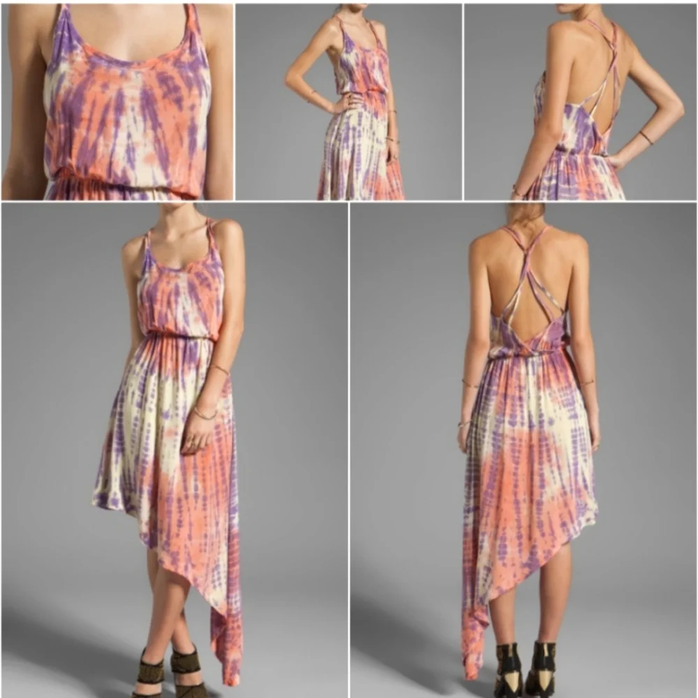 Pastel Tie Dye Strappy Back Asymmetrical Dress XS - Blu Moon Revolve